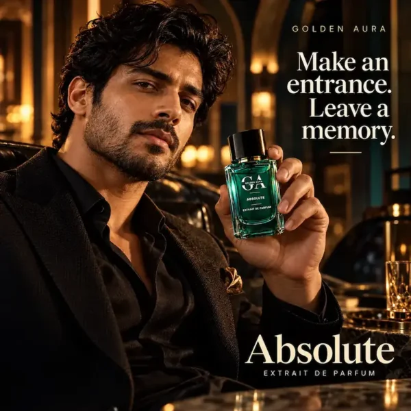 absolute 2nd image Golden Aura Absolute perfume styled for evening occasions